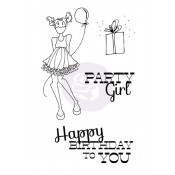 Mixed Media Doll Cling Stamp Set - Party Girl